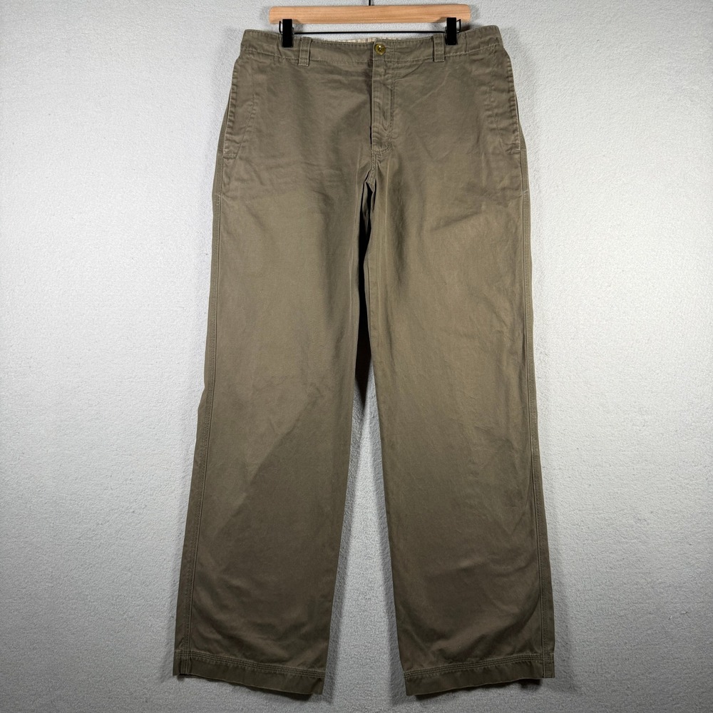 Banana Republic Vintage Chino Mens 35x34 Olive Green Straight Leg Pants 232865